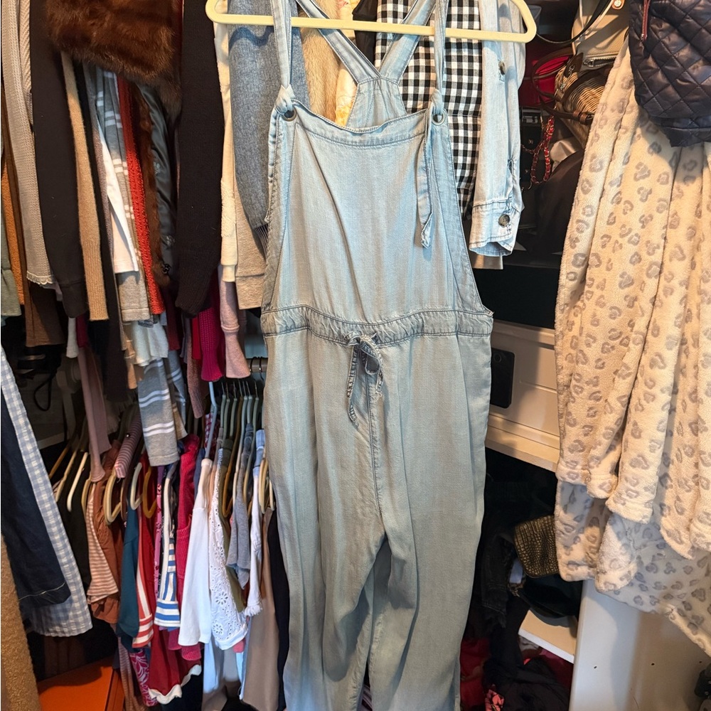 American Eagle Blue Denim Overalls Relaxed Fit